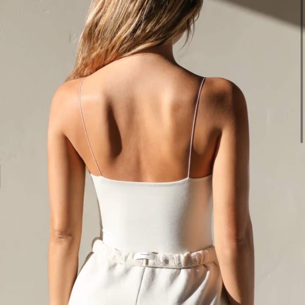 NWT Joah Brown Cinched Cami Tank Top in Chalk S/M - Picture 3 of 4